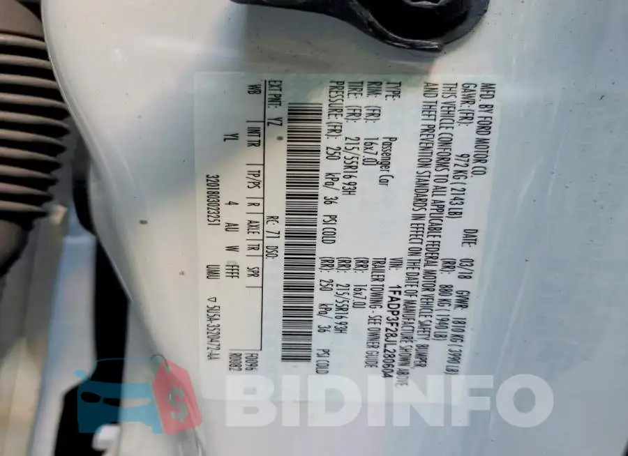 1FADP3F28JL280604 Photo# 13