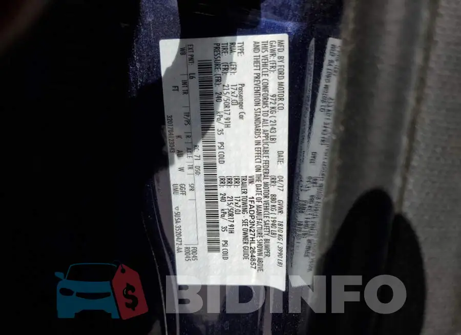 1FADP3N27HL264857 Photo# 12
