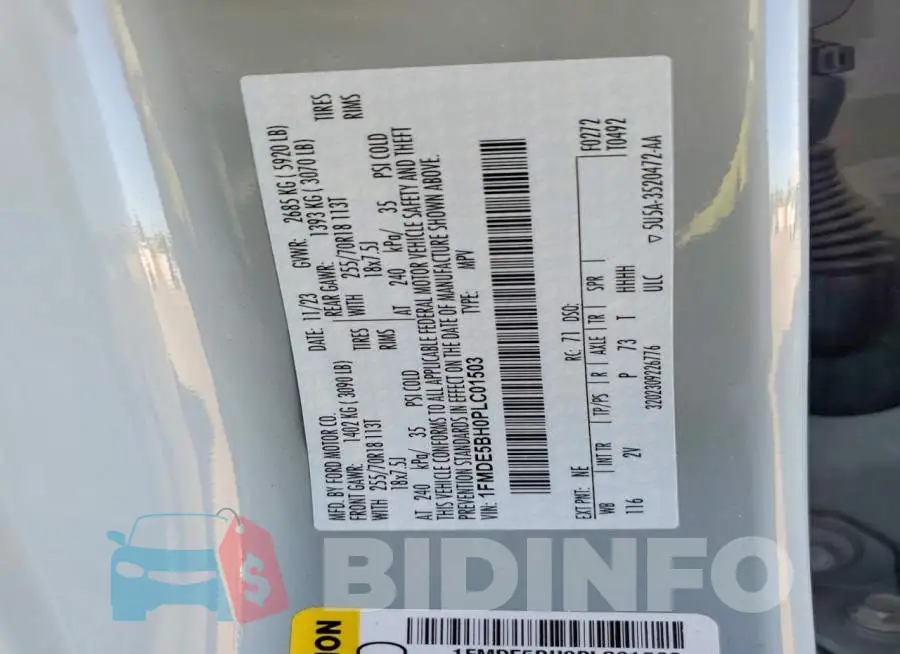 1FMDE5BH0PLC01503 Photo# 12
