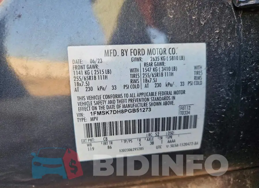 1FMSK7DH8PGB51273 Photo# 13