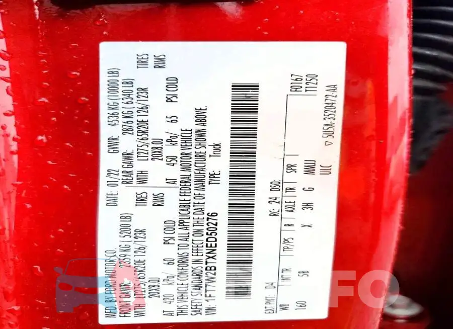 1FT7W2BTXNED50276 Photo# 12