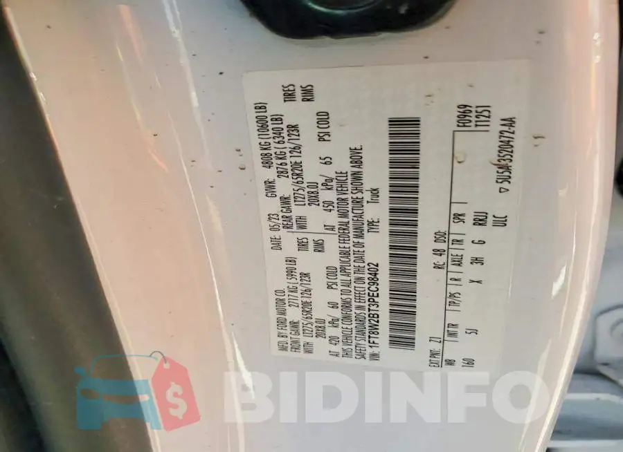 1FT8W2BT3PEC98402 Photo# 12