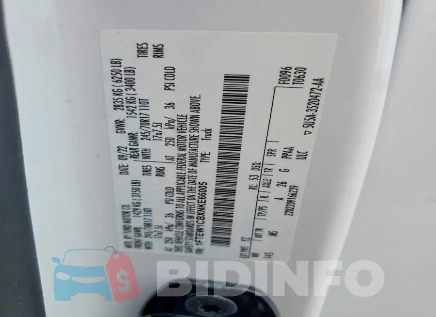 1FTEW1CBXNKE66005 Photo# 12