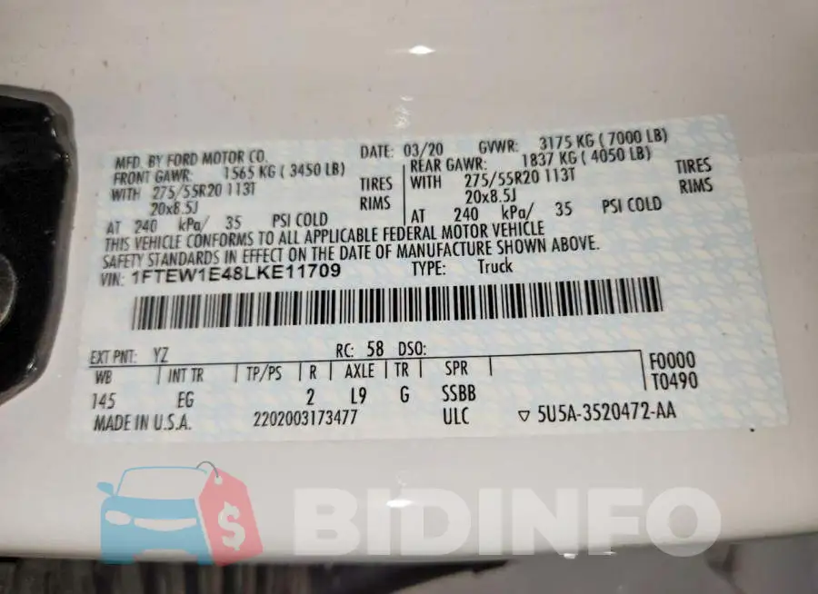 1FTEW1E48LKE11709 Photo# 12