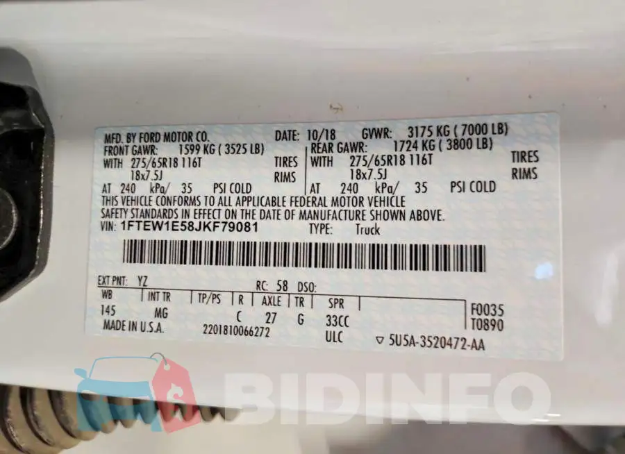 1FTEW1E58JKF79081 Photo# 13