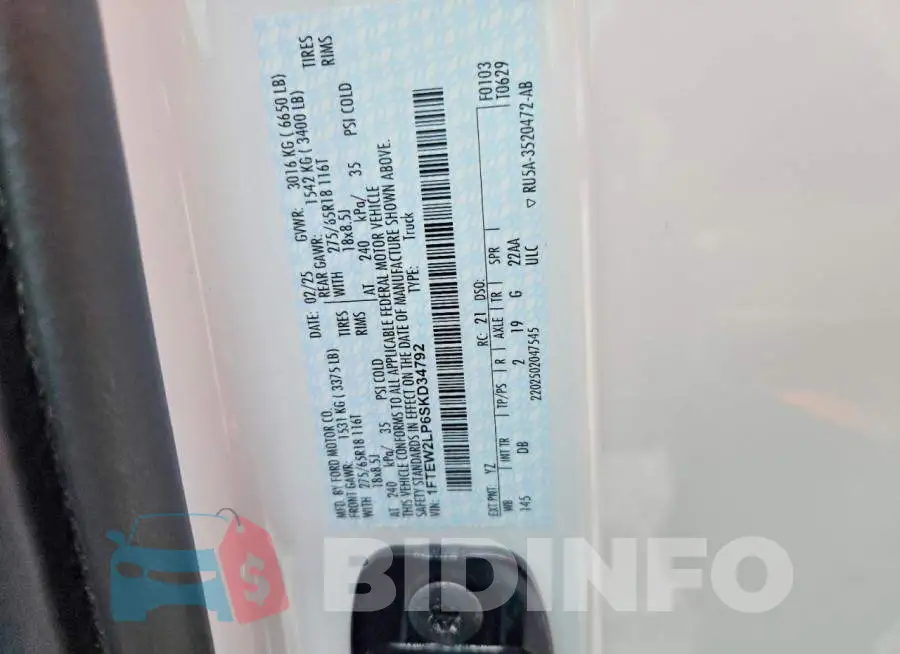 1FTEW2LP6SKD34792 Photo# 13