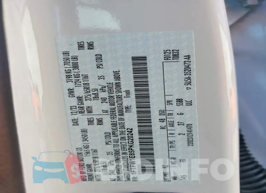 1FTFW1E85PKG20242 Photo# 12