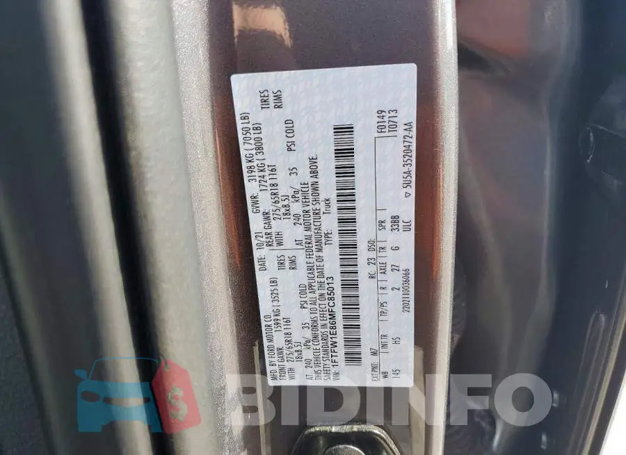 1FTFW1E86MFC85013 Photo# 12