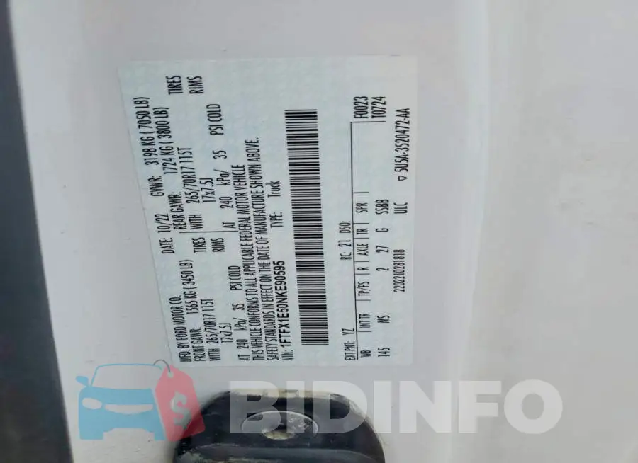 1FTFX1E50NKE90595 Photo# 12