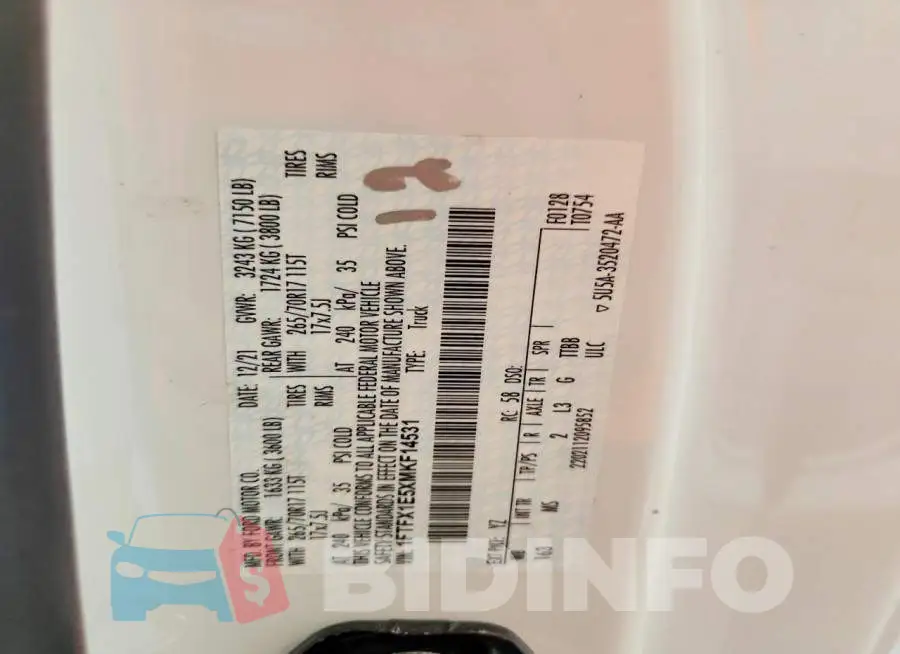 1FTFX1E5XMKF14531 Photo# 12