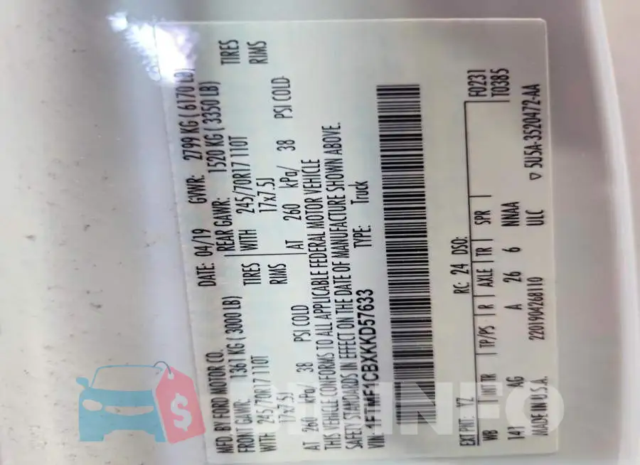 1FTMF1CBXKKD57633 Photo# 12