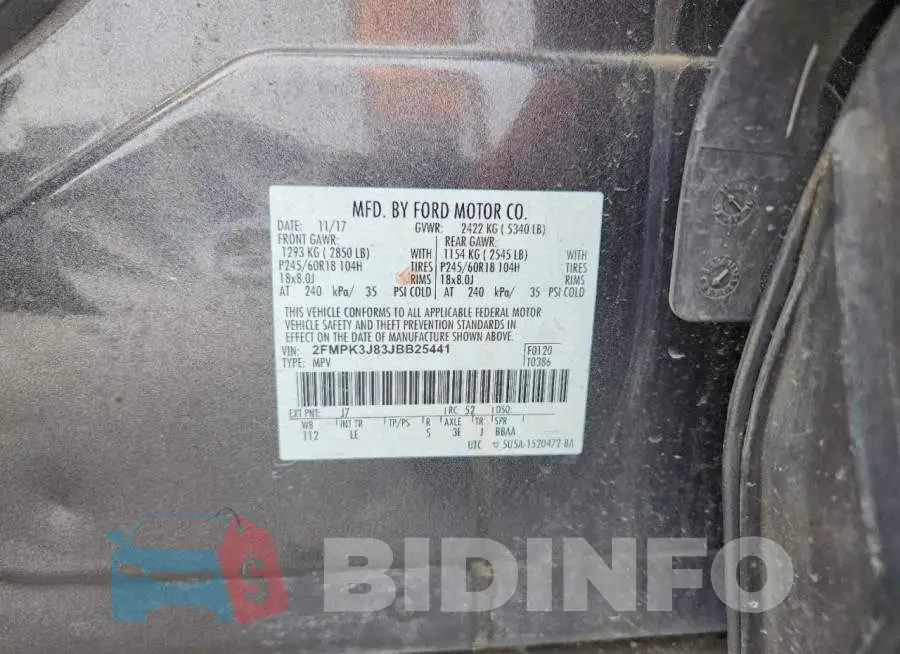 2FMPK3J83JBB25441 Photo# 12