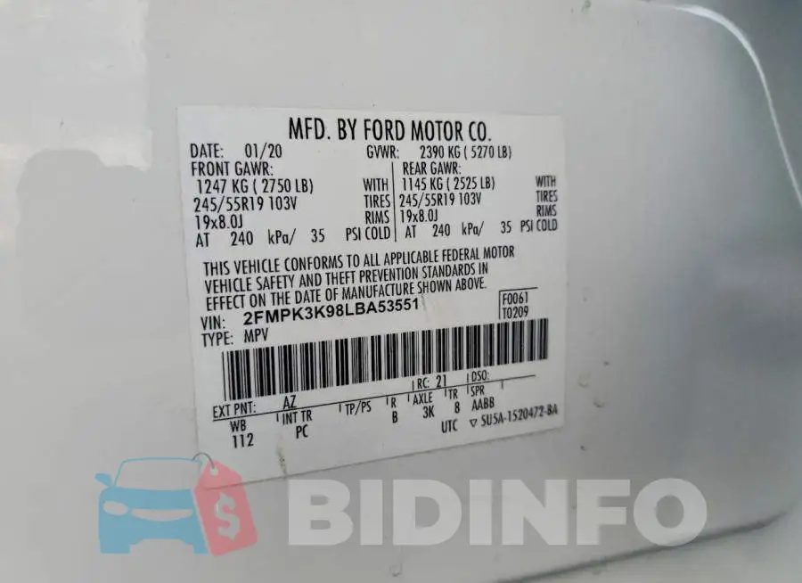 2FMPK3K98LBA53551 Photo# 13