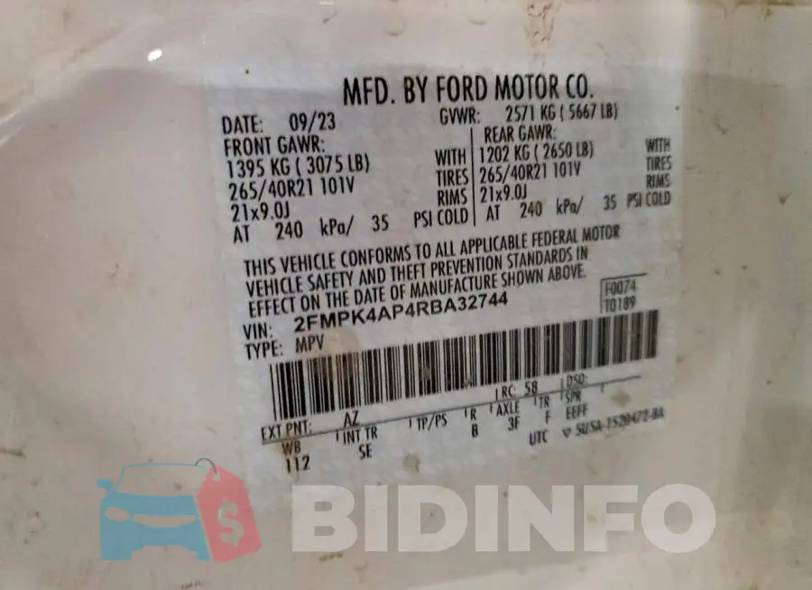 2FMPK4AP4RBA32744 Photo# 14