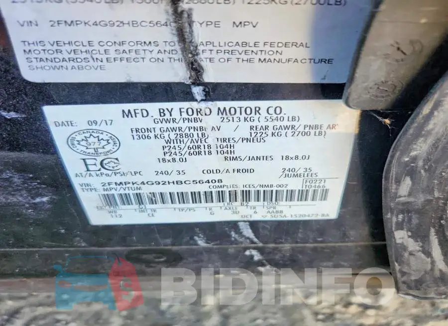 2FMPK4G92HBC56408 Photo# 13