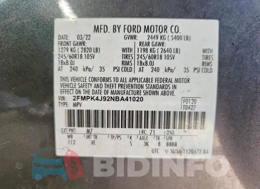 2FMPK4J92NBA41020 Photo# 14