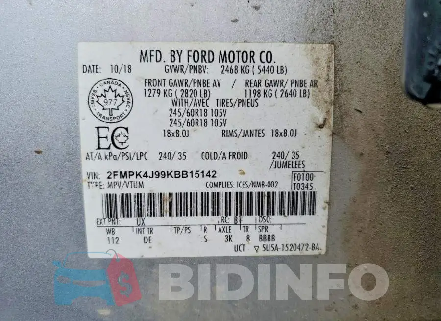 2FMPK4J99KBB15142 Photo# 14