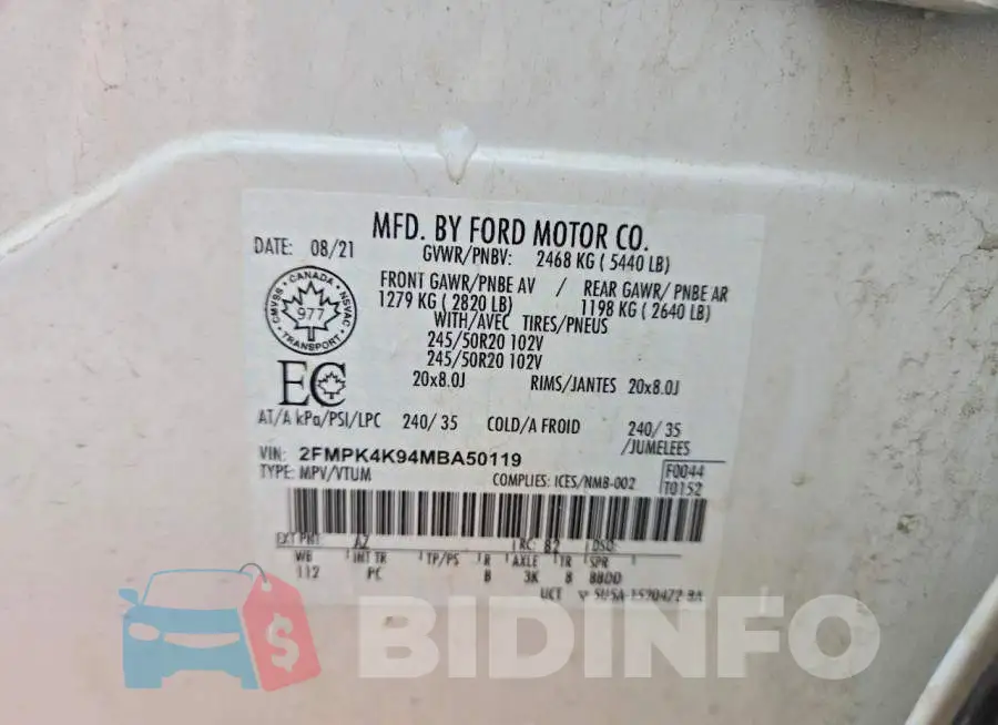 2FMPK4K94MBA50119 Photo# 13