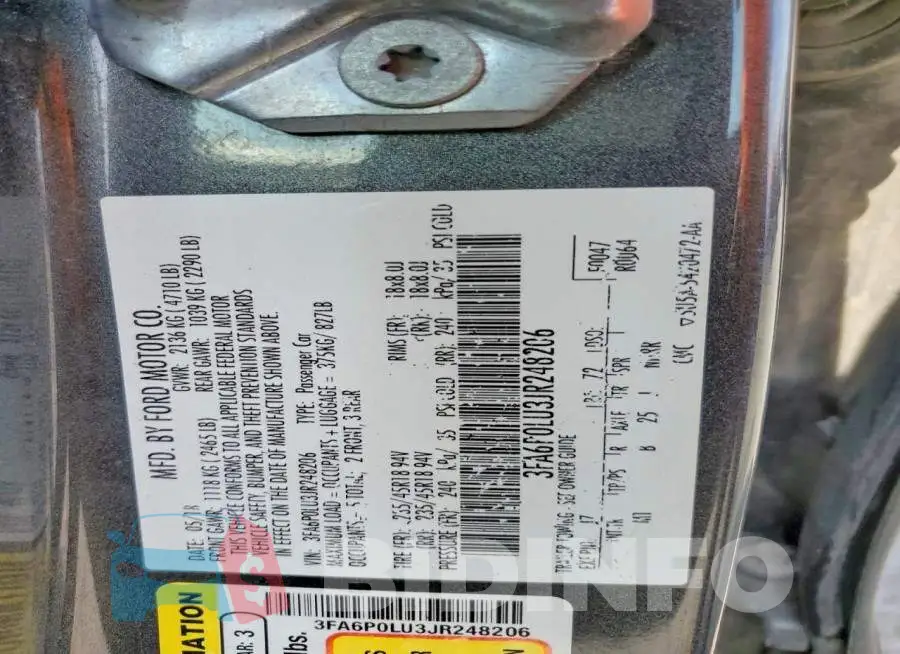 3FA6P0LU3JR248206 Photo# 12
