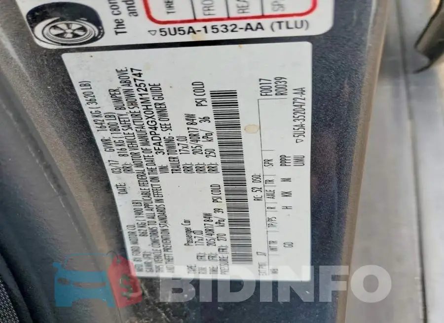 3FADP4GX0HM125747 Photo# 12