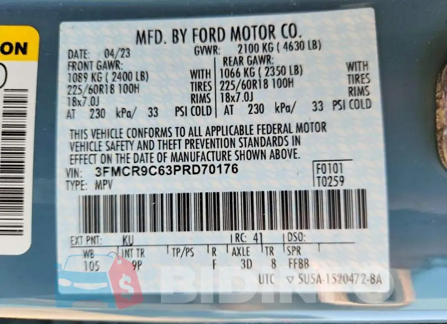 3FMCR9C63PRD70176 Photo# 13