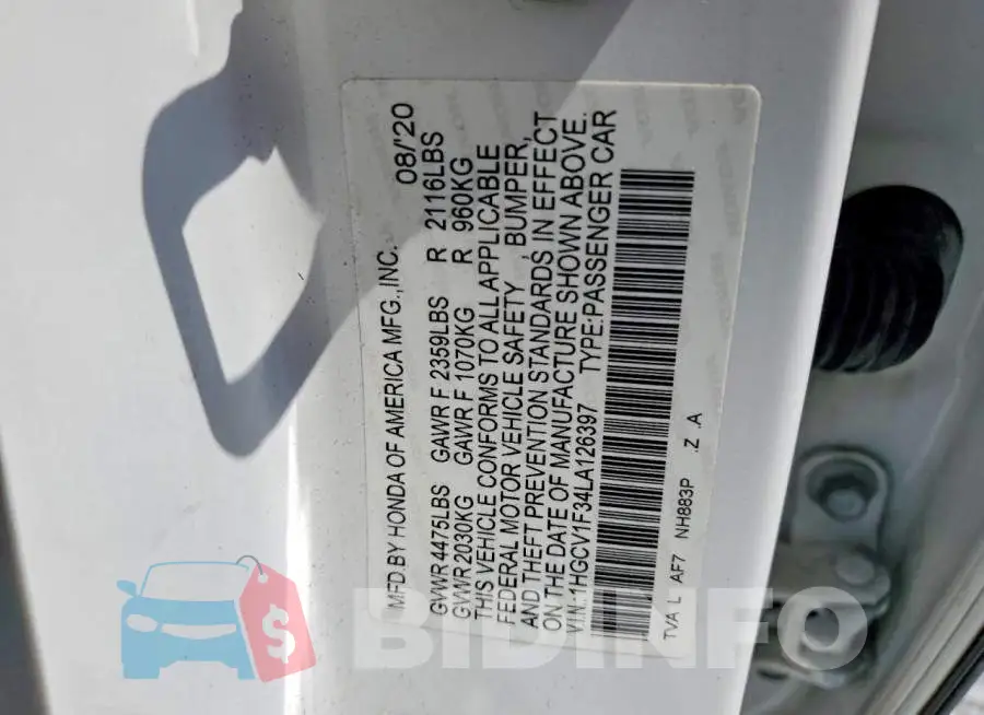1HGCV1F34LA126397 Photo# 13