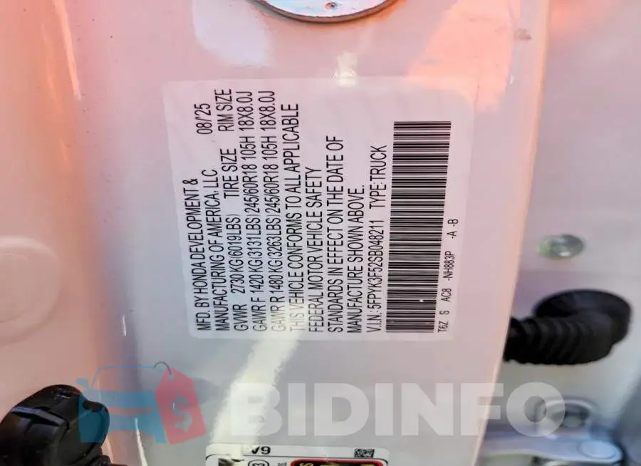 5FPYK3F52SB048211 Photo# 12