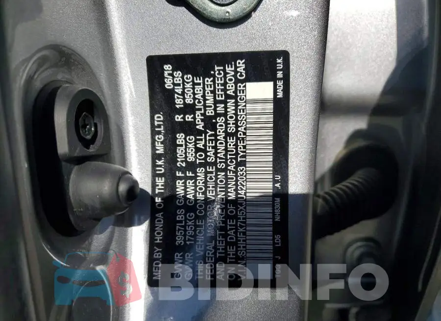 SHHFK7H5XJU422033 Photo# 12
