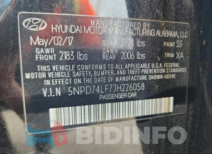 5NPD74LF7JH226058 Photo# 12