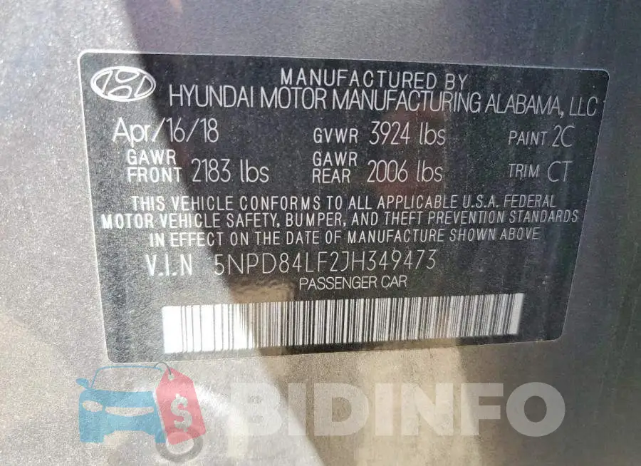 5NPD84LF2JH349473 Photo# 12