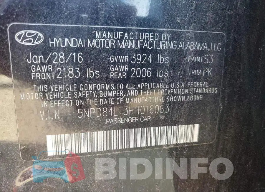 5NPD84LF3HH016063 Photo# 13