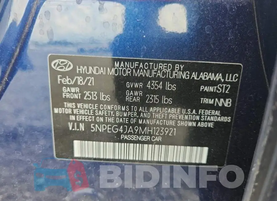 5NPEG4JA9MH123921 Photo# 12