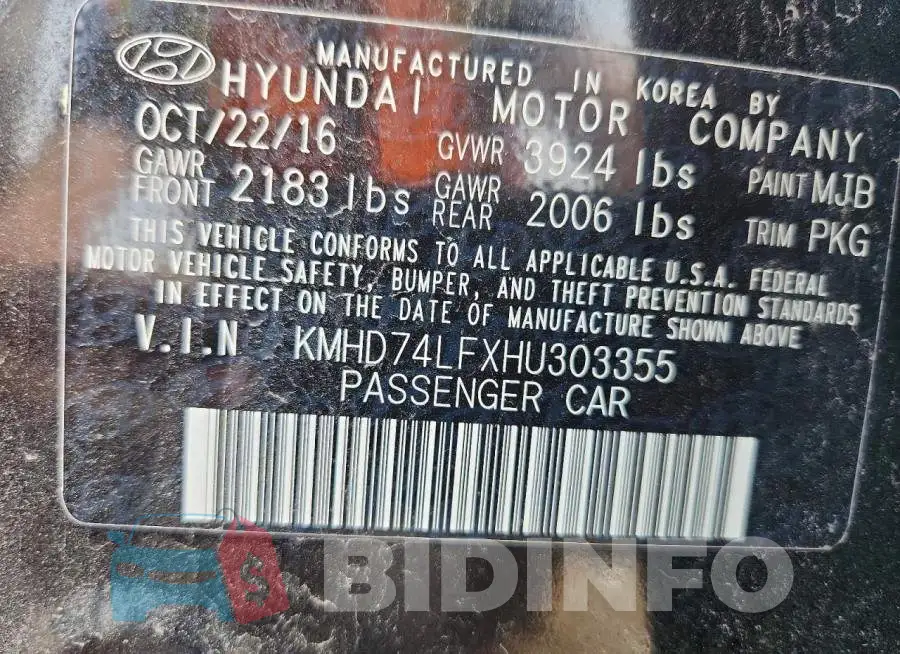KMHD74LFXHU303355 Photo# 12