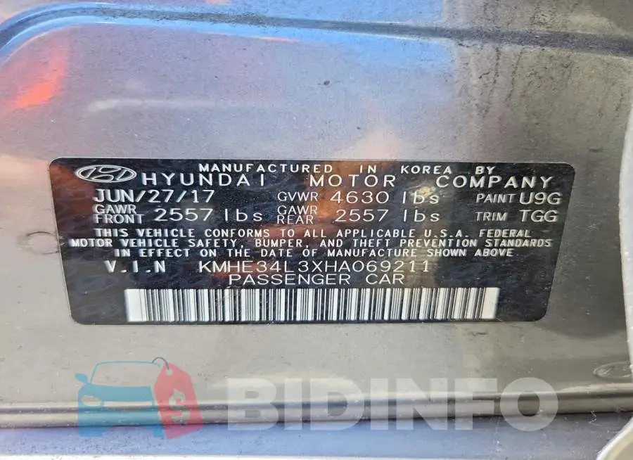 KMHE34L3XHA069211 Photo# 12