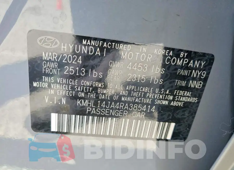 KMHL14JA4RA385414 Photo# 12
