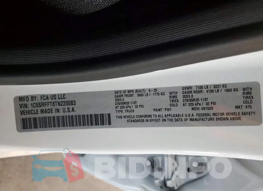 1C6SRFFT8TN220083 Photo# 12