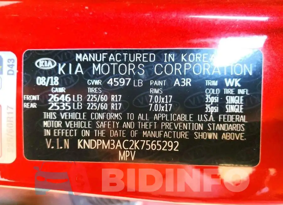 KNDPM3AC2K7565292 Photo# 13
