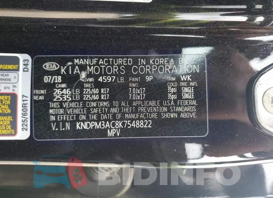 KNDPM3AC8K7548822 Photo# 12