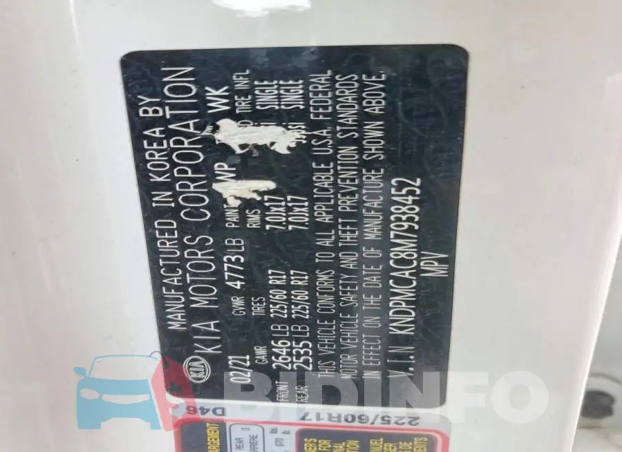 KNDPMCAC8M7938452 Photo# 14