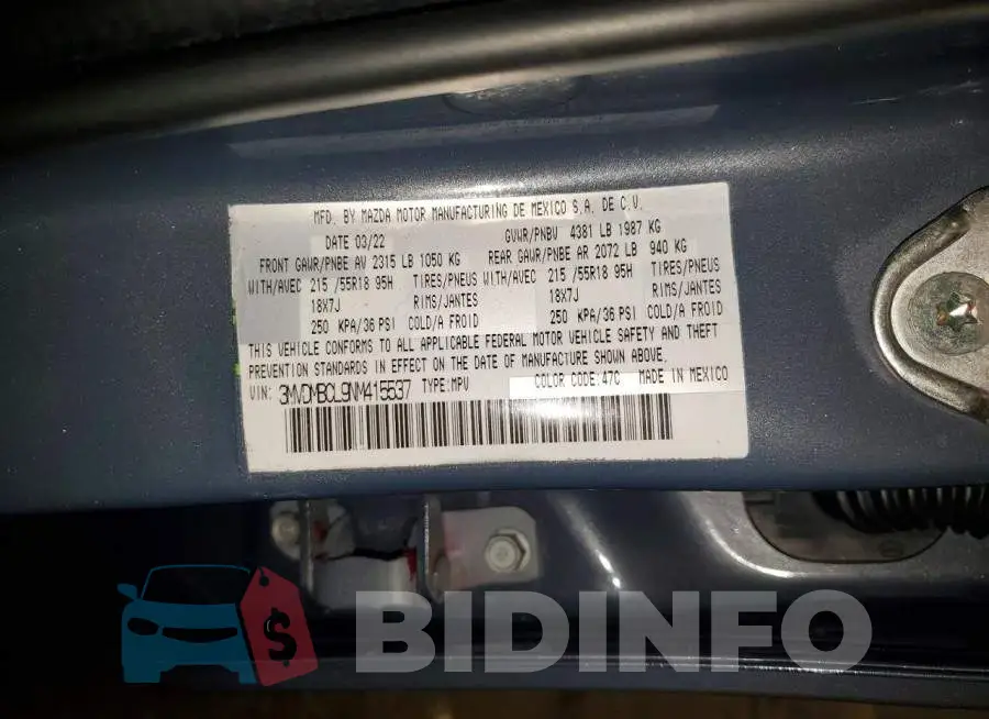 3MVDMBCL9NM415537 Photo# 13