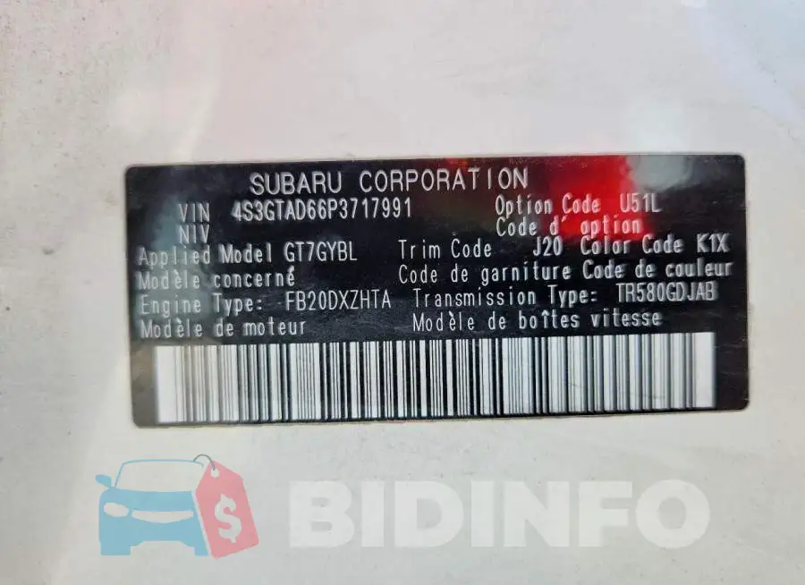 4S3GTAD66P3717991 Photo# 13