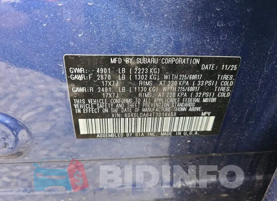 4S4SLDA64T3014458 Photo# 13