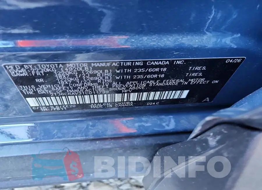 2T36CRAV3TC011799 Photo# 13