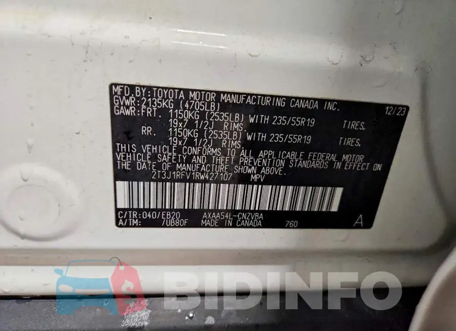 2T3J1RFV1RW427107 Photo# 14