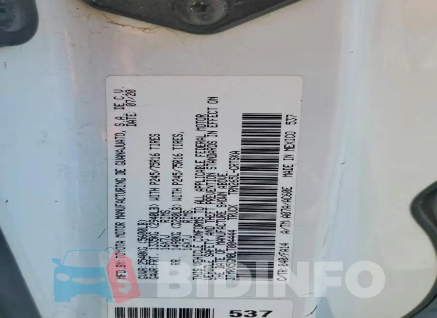 3TYRX5GN0LT004444 Photo# 12