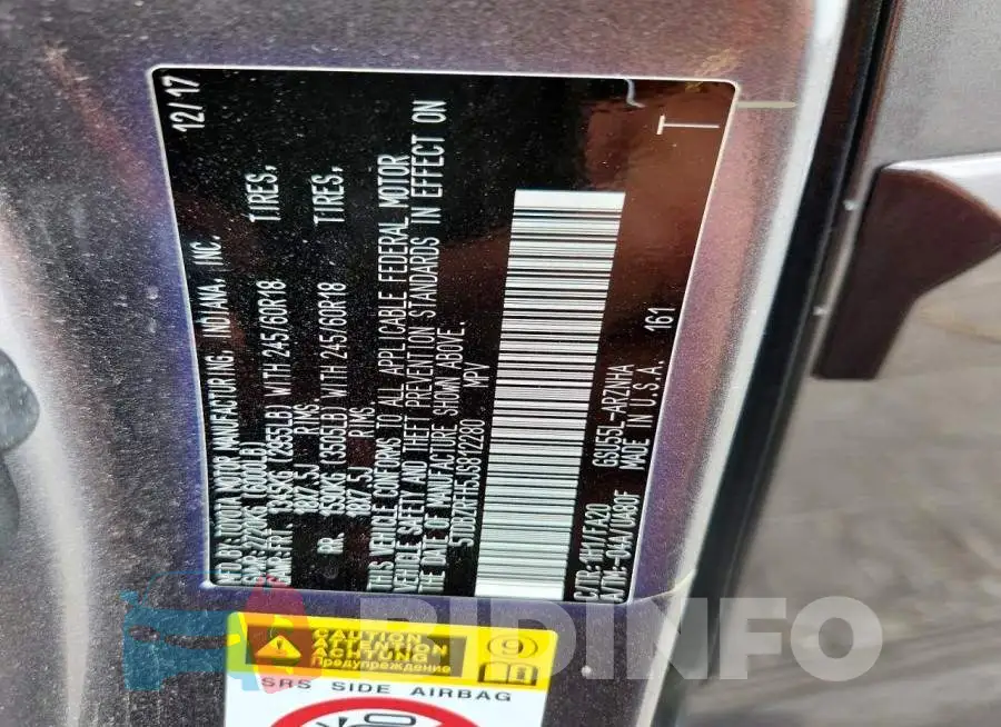 5TDBZRFH5JS812280 Photo# 13