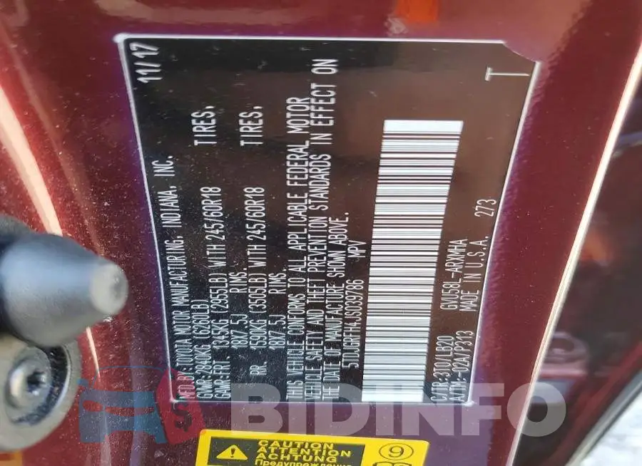 5TDJGRFH4JS039786 Photo# 13