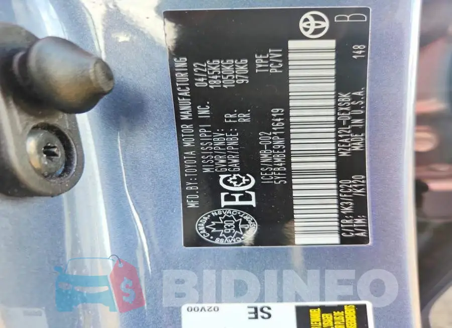 5YFB4MBE9NP116419 Photo# 12