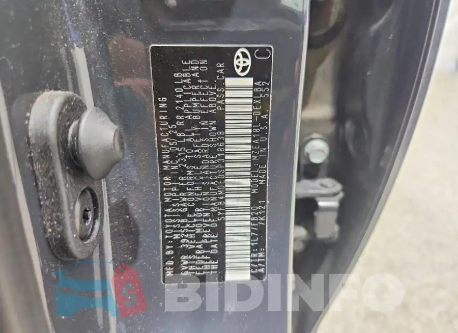 5YFB4MDE0SP318638 Photo# 13