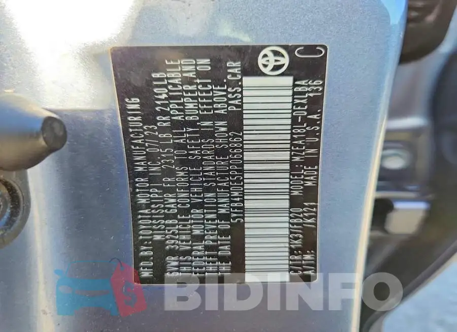 5YFB4MDE5PP066862 Photo# 12